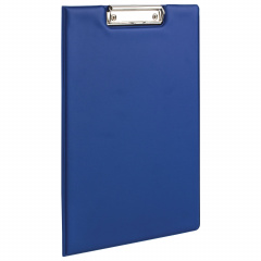 Папка-планшет BRAUBERG, А4 (340х240 мм), с прижимом и крышкой, картон/ПВХ, РОССИЯ, синяя, 221489 фото
