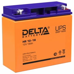 Аккумуляторная батарея для ИБП любых торговых марок, 12 В, 18 Ач, 181х77х167 мм, DELTA, HR 12-18 фото