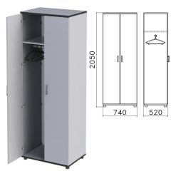 Шкаф для одежды "Монолит", 740х520х2050 мм, цвет серый, ШМ50.11 фото