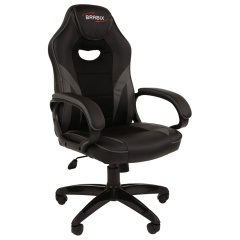 Кресло компьютерное BRABIX "Accent GM-161", TW/экокожа, черное/серое, 532576, 7083504 фото