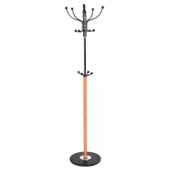 Вешалка-стойка BRABIX "CR-318", металл/мрамор, 1,8 м, на диске диаметром 36 см, 5 крючков+4 дополнительных, орех, 601743 фото