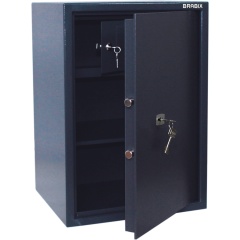 Сейф BRABIX "КМ-620Т", 620х430х375 мм, 35 кг, ключевой замок + полка, трейзер, крепление к стене, 291167 фото