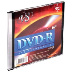 Диск DVD-R VS, 4,7 Gb, 16x, Slim Case (1 штука), VSDVDRSL01 фото