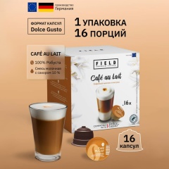 Кофе в капсулах FIELD "Cafe au Lait" для кофемашин Dolce Gusto, 16 порций, ГЕРМАНИЯ, ш/к 70041, C10100104017 фото