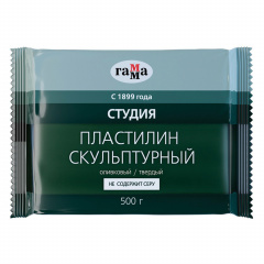 Пластилин скульптурный ГАММА "Студия", оливковый, 0,5 кг, твердый, 2.80.Е050.003 фото