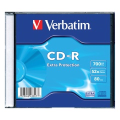 Диск CD-R VERBATIM, 700 Mb, 52х, Slim Case (1 штука) фото