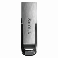 Флеш-диск 32 GB, SANDISK Ultra Flair, USB 3.0, металлический корпус, серебристый/черный, SDCZ73-032G-G46 фото