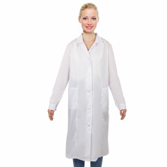 Халат медицинский женский белый, тиси, размер 48-50, рост 158-164, плотность ткани 120 г/м2, 610733 фото