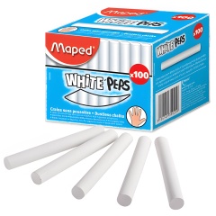 Мел белый MAPED (Франция) "White'Peps", АНТИПЫЛЬ, НАБОР 100 шт., круглый, 935020 фото