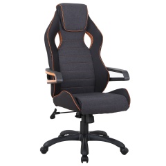 Кресло компьютерное BRABIX "Techno Pro GM-003", ткань, черное/серое, вставки оранжевые, 531813 фото