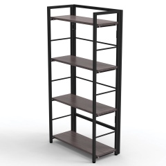 Стеллаж BRABIX "Smart SH-005", 605х290х1193 мм, ЛОФТ, прямой, складной, металл/ЛДСП ясень, каркас черный, 641869 фото