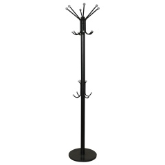 Вешалка-стойка SHT-CR450, 1,86 м, диск 37 см, 6 крючков + 4 дополнительных, металл/мрамор, черная, В1-50 фото