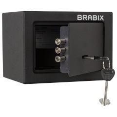 Сейф мебельный BRABIX "SF-140KL", 140х195х140 мм, ключевой замок, черный, 291140, S103BR210114 фото