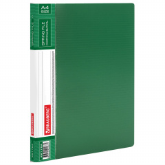 Папка с металлическим скоросшивателем и внутренним карманом BRAUBERG "Contract", зеленая, до 100 л., 0,7 мм, бизнес-класс, 221784 фото