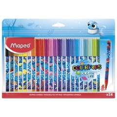 Фломастеры MAPED COLOR'PEPS "Ocean Life", 24 цвета, смываемые, вентилируемый колпачок, 845703 фото