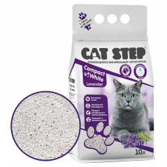 Наполнитель комкующийся минеральный CAT STEP Compact White Lavender, 10 л фото