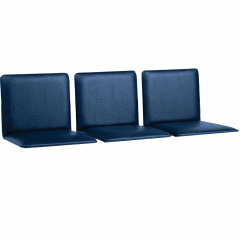 Сиденья для кресла "Терра", комплект 3 шт., кожзам синий, каркас серебристый фото