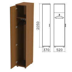 Шкаф для одежды "Монолит", 370х520х2050 мм, цвет орех гварнери, ШМ52.3 фото
