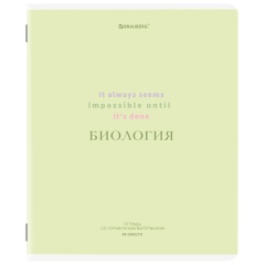 Тетрадь предметная CREATIVE 48л, обложка картон, БИОЛОГИЯ, клетка, подсказ, BRAUBERG, 405112 фото