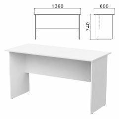Стол письменный "Бюджет", 1360х600х740 мм, белый, 402661-290 фото