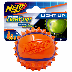 НЁРФ Мяч с шипами светящийся, 6 см, (синий/оранжевый) фото
