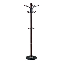 Вешалка-стойка BRABIX "CR-274", металл/мрамор, 1,8 м, на диске диаметром 36 см, 5 крючков + 4 дополнительных, венге, 601744 фото