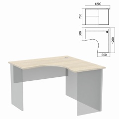 Стол компактный ЧАСТЬ 1 "Арго", 1200х1200х760 мм, правый, ясень шимо фото