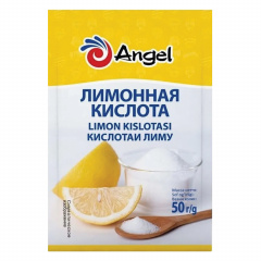 Лимонная кислота АНГЕЛ (ANGEL), 50 г, мягкий пакет, ш/к 90803, 83002410 фото