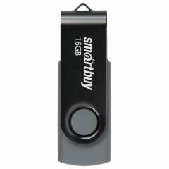 Флеш-диск 16GB SMARTBUY Twist USB 2.0, черный, SB016GB2TWK фото