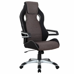 Кресло компьютерное BRABIX "Techno GM-002", ткань, черное/серое, вставки белые, 531815 фото