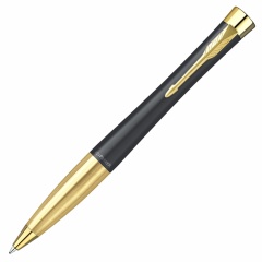 Ручка шариковая PARKER "Urban Twist Black GT", корпус черный, позолоченные детали, синяя, 2143640 фото