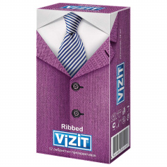 Презервативы латексные VIZIT Ribbed, комплект 12 шт., с ребрами, 101010321 фото