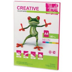 Бумага цветная CREATIVE color, А4, 80 г/м2, 50 л., неон, малиновая, БНpr-50м фото