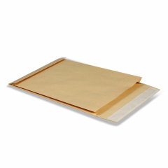 Конверт-пакет С4 объемный (229х324х40 мм), до 250 листов, крафт-бумага, отрывная полоса, 381227 фото