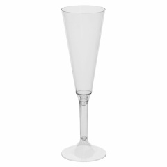 Фужер одноразовый 160мл для шампанского пластиковый прозрачная высокая ножка "Флюте", ШК0983, 1015 фото