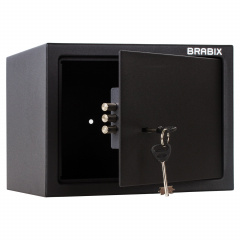 Сейф мебельный BRABIX "SF-230KL", 230х310х250 мм, ключевой замок, черный, 291146, S103BR211514 фото