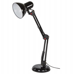 Настольная лампа-светильник SONNEN TL-007, подставка + струбцина, 40 Вт, Е27, черный, высота 60 см, 235540 фото