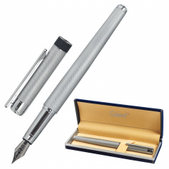 Ручка подарочная перьевая GALANT "SPIGEL", корпус серебристый, детали хромированные, узел 0,8 мм, 143530 фото