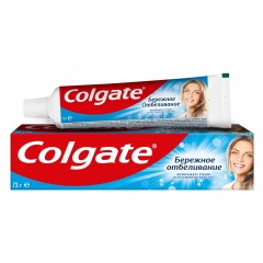 Зубная паста 50мл COLGATE "Бережное отбеливание", с фторидом и кальцием, ш/к 88262, 7891024188262 фото