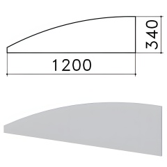 Экран-перегородка "Монолит", 1200х16х340 мм, БЕЗ ФУРНИТУРЫ (код 640237), серый, ЭМ20.11 фото