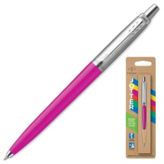 Ручка шариковая PARKER "Jotter Orig Magenta", корпус розовый, нержавеющая сталь, блистер, синяя, 2075996 фото