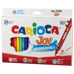 Фломастеры CARIOCA (Италия) "Joy", 24 цвета, суперсмываемые, вентилируемый колпачок, картонная коробка, 40615 фото