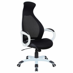 Кресло офисное BRABIX PREMIUM "Genesis EX-517", пластик белый, ткань/экокожа/сетка черная, 531573 фото