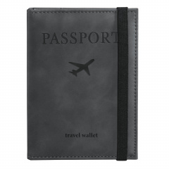Обложка для паспорта с карманами и резинкой, мягкая экокожа, "PASSPORT", серая, BRAUBERG, 238203 фото