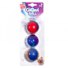 Игрушка для собак Три мяча с пищалкой 5см, серия GiGwi BALL фото