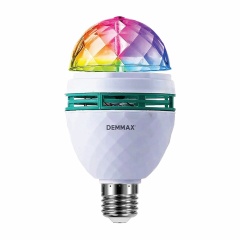 Светодиодная проекционная DISCO лампа ERGOLUX LED-A75DIS-3W-E27, вращение на 360 градусов, RGB, 14541 фото
