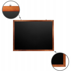 Доска для мела магнитная 90х120 см, черная, деревянная окрашенная рамка, Россия, BRAUBERG, 236893 фото