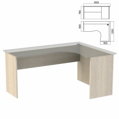 Стол компактный ЧАСТЬ 2 "Арго", 1600х1200х760 мм, правый, ясень шимо фото