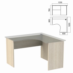 Стол компактный ЧАСТЬ 2 "Арго", 1200х1200х760 мм, правый, ясень шимо фото