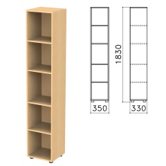 Шкаф (стеллаж) "Канц", 350х330х1830 мм, 4 полки, цвет бук невский, КК32.10 фото